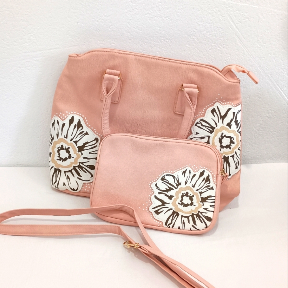 Floral Pink Handbag Set